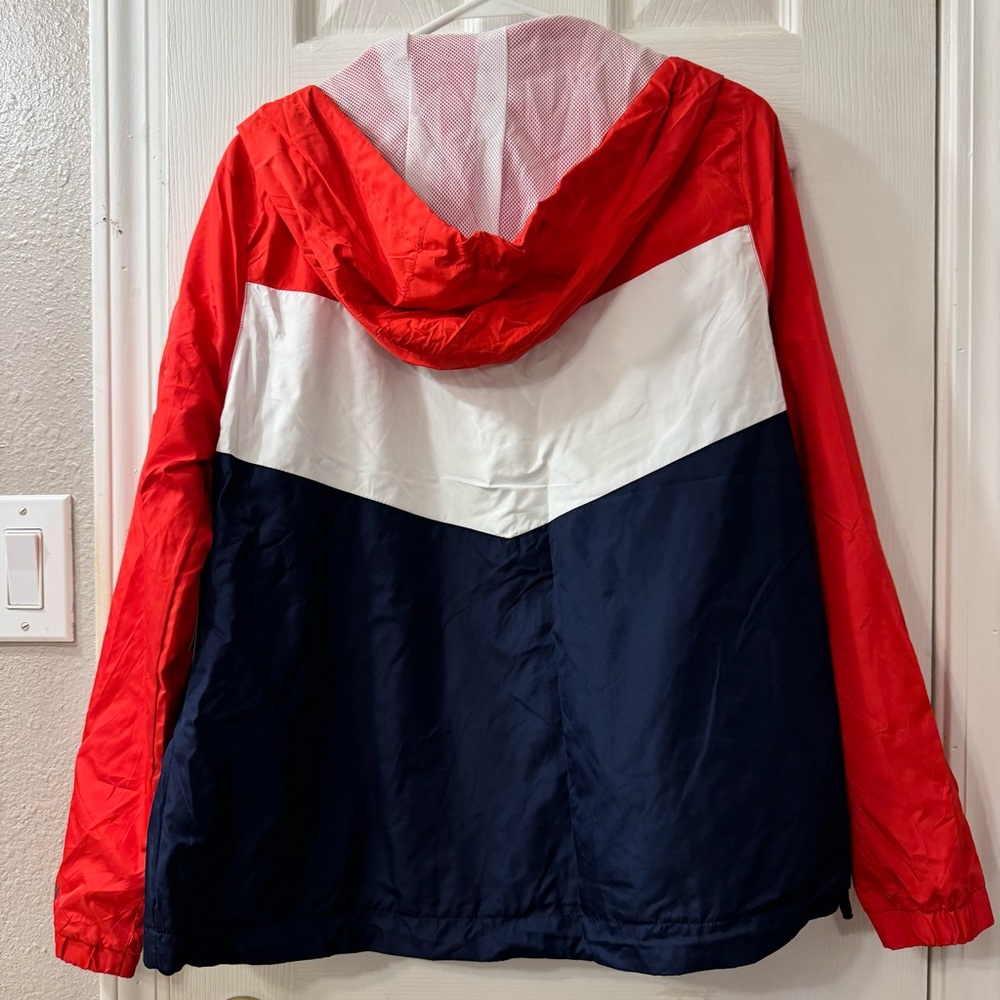 U. S. Polo Assn Raincoat/Windbreaker Hoodie Red/Blue/White Medium Unisex - Picture 9 of 12